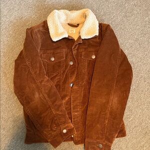 Women’s Brown Corduroy Jacket with Sherpa Lining